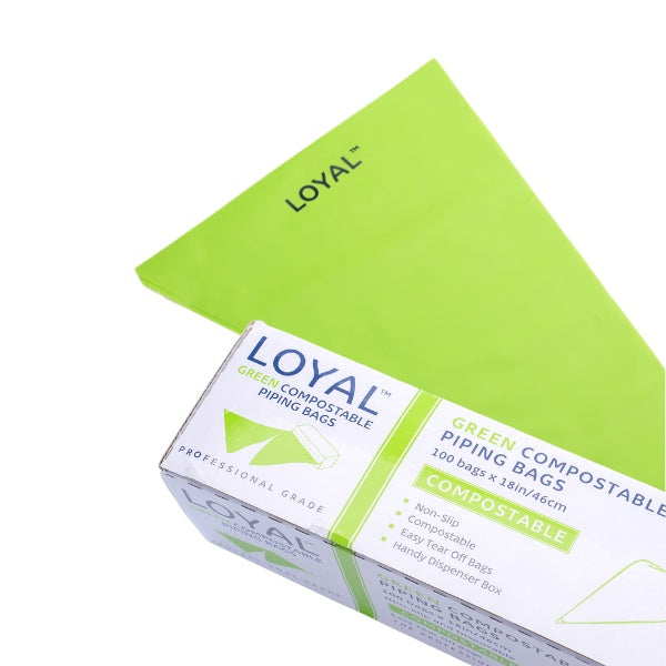 100pk 18in/46cm Loyal Green Compostable Piping Bags