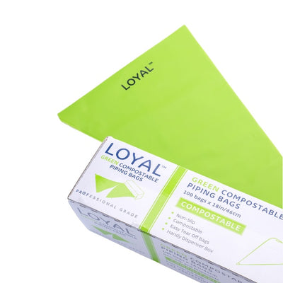 100pk 18in/46cm Loyal Green Compostable Piping Bags