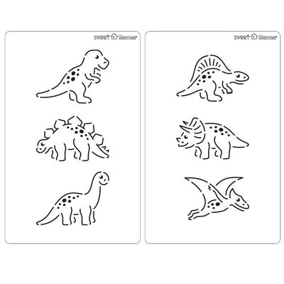 Dinosaur Cute Cookie Stencil 2pk