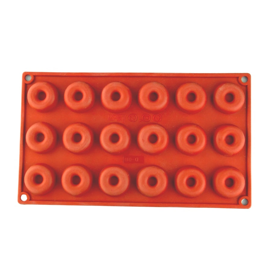 18 Cavity Tiny Donut Silicone Cake & Chocolate Mould (40mm 15mm deep cavity)