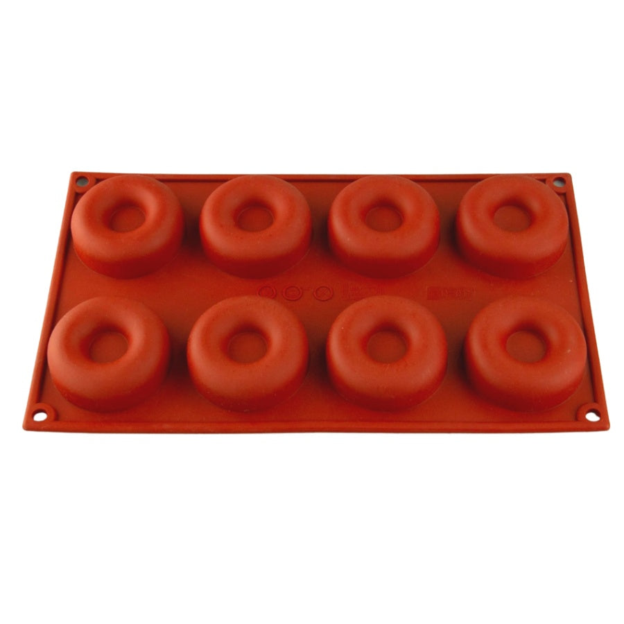 8 Cavity Mini Donut Silicone Cake & Chocolate Mould (63mm 20mm deep cavity)