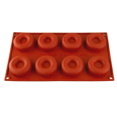 8 Cavity Mini Donut Silicone Cake & Chocolate Mould (63mm 20mm deep cavity)