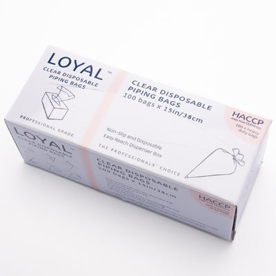 100pk 15in/38cm Loyal Clear Disposable Biodegradable Piping Bags