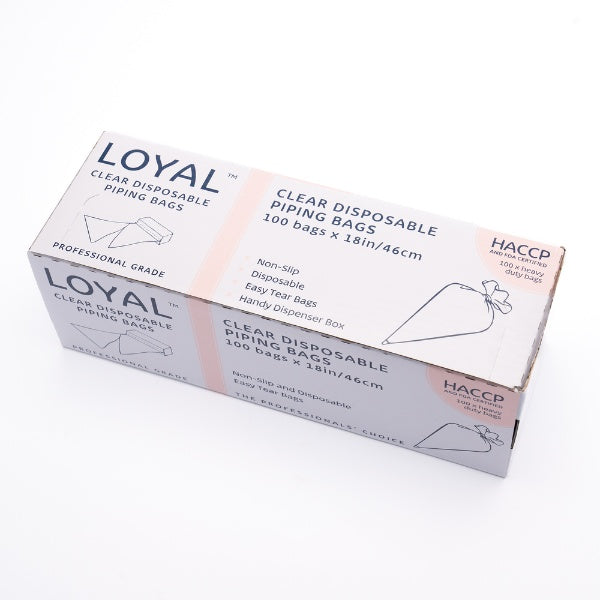 100pk 18in/46cm Loyal Clear Disposable Biodegradable Piping Bags