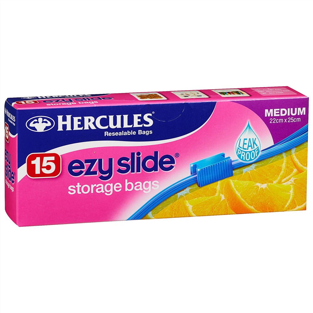 15pk Hercules Ezy Slide Medium Storage Bags