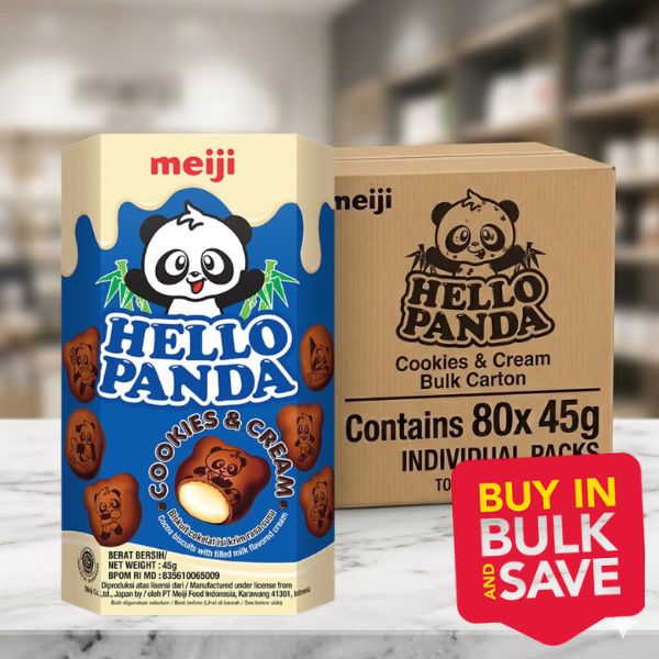 BULK 80pk Meiji Hello Panda Cookies & Cream 42g