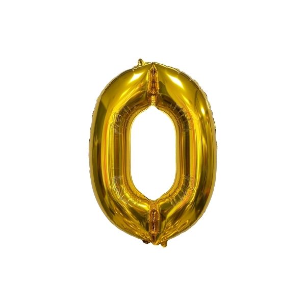 34 Inch Gold Balloon Number 0