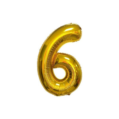 34 Inch Gold Balloon Number 6