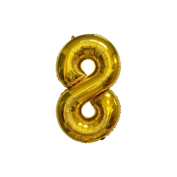 34 Inch Gold Balloon Number 8