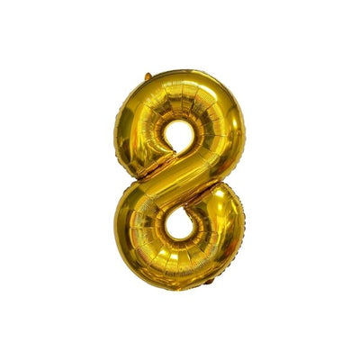 34 Inch Gold Balloon Number 8