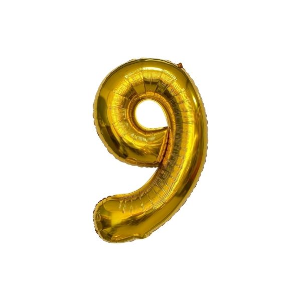 34 Inch Gold Balloon Number 9