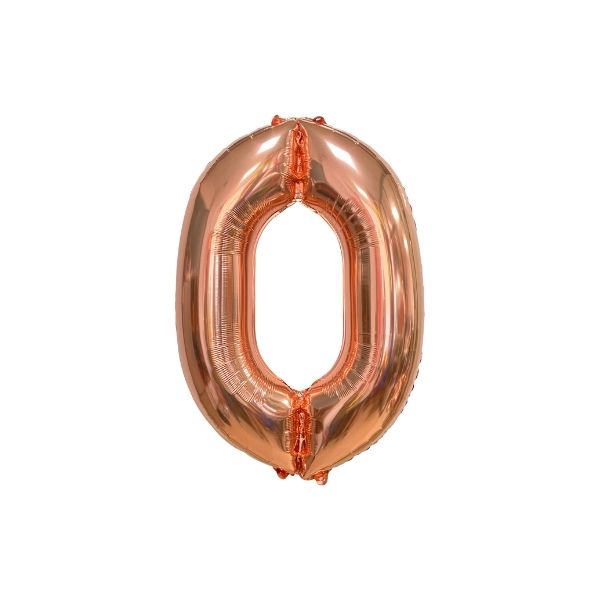 34 Inch Rose Gold Balloon Number 0