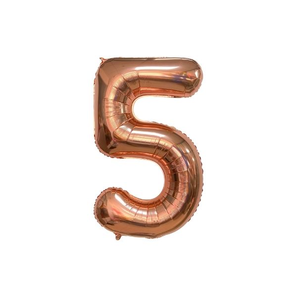 34 Inch Rose Gold Balloon Number 5