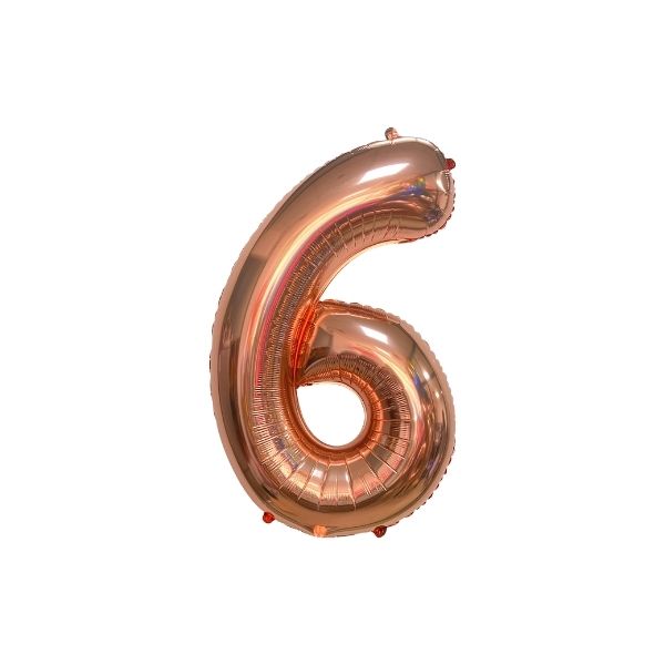 34 Inch Rose Gold Balloon Number 6