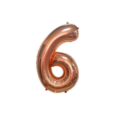 34 Inch Rose Gold Balloon Number 6