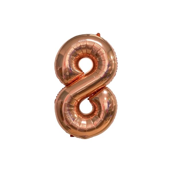 34 Inch Rose Gold Balloon Number 8
