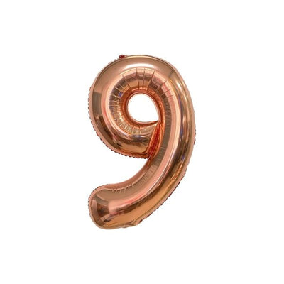 34 Inch Rose Gold Balloon Number 9