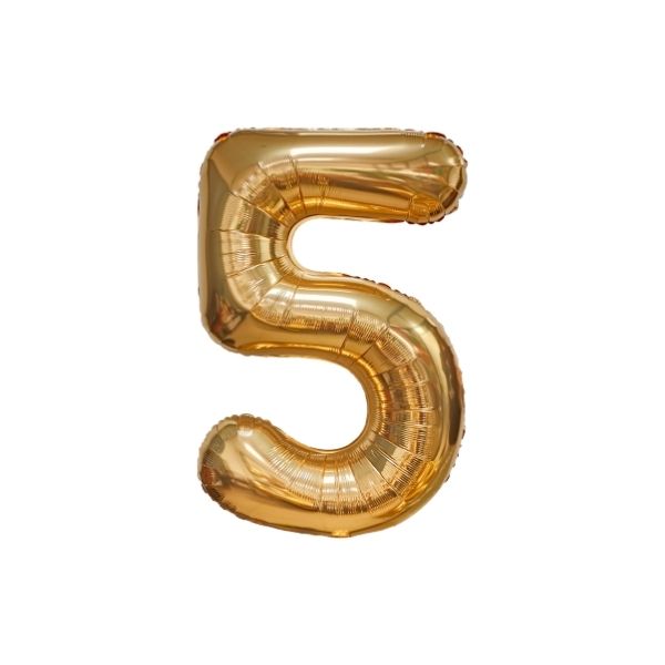 34 Inch Champagne Balloon Number 5