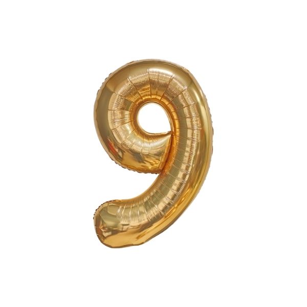 34 Inch Champagne Balloon Number 9