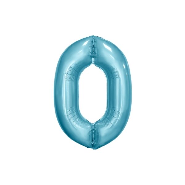 34 Inch Baby Blue Balloon Number 0