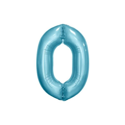 34 Inch Baby Blue Balloon Number 0