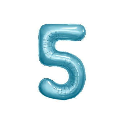 34 Inch Baby Blue Balloon Number 5