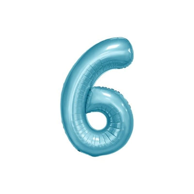 34 Inch Baby Blue Balloon Number 6