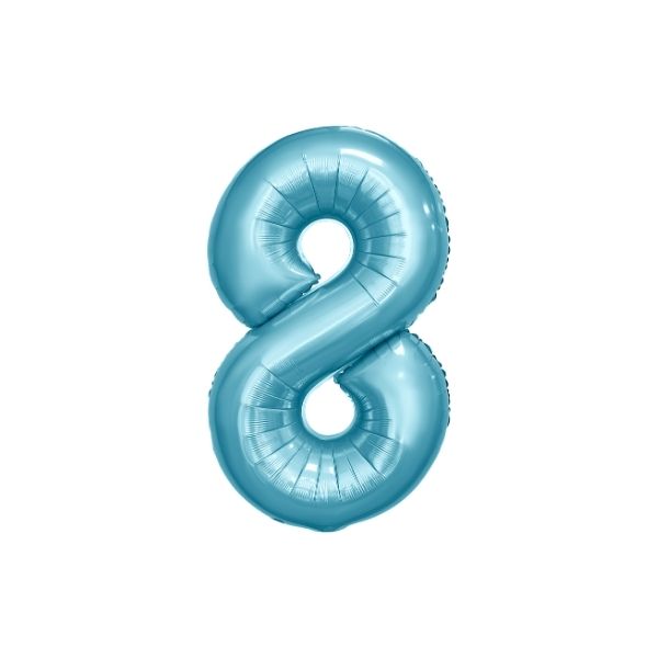 34 Inch Baby Blue Balloon Number 8