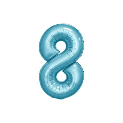 34 Inch Baby Blue Balloon Number 8