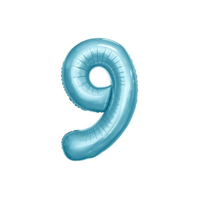 34 Inch Baby Blue Balloon Number 9