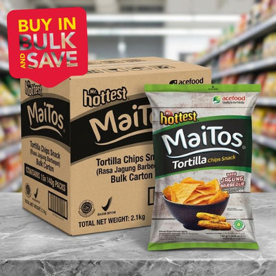 BULK 16pk Mr Hottest Tortilla Corn Chips BBQ 140g