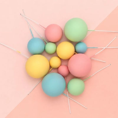 Candy Cloud Matte Ball Toppers (12 Pack) by Iconic Cake Art