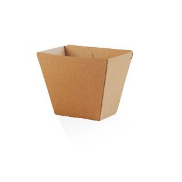 BULK 500pk Chip Cup Brown Corrugated Plain (7x4.5x9cm)