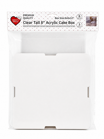 Clear Tall 8in Acrylic Cake Box (8x8x12in)