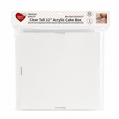 Clear Tall 12in Acrylic Cake Box (12x12x13in)