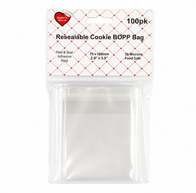 100pk BOPP Peel & Seal Bags 75x100mm 35um