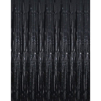 Black Foil Tinsel Curtain Backdrop 200x100cm