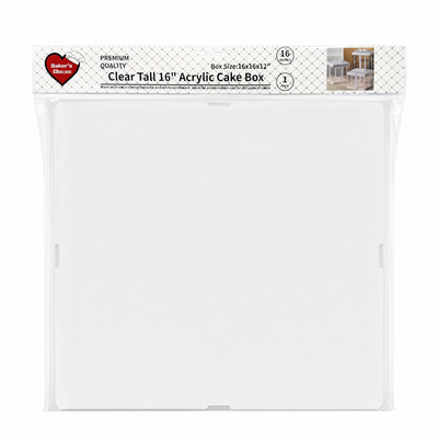 Clear Tall 16in Acrylic Cake Box (16x16x12in)