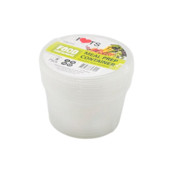 120pk BULK of Reusable Food Container Round 1000ml Round