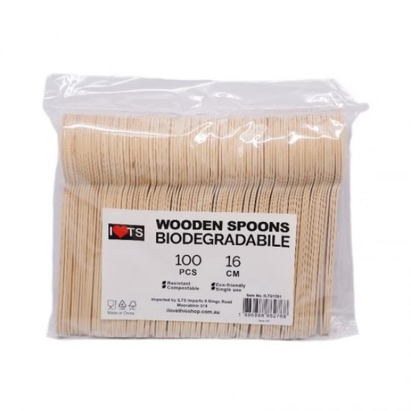 100pk Wooden Spoons 16cm (A-Grade)