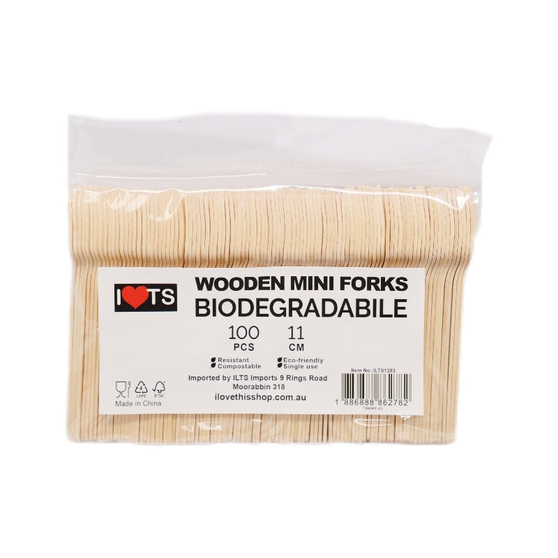 Mini Fork Spoon 100pk 10.5cm A Grade
