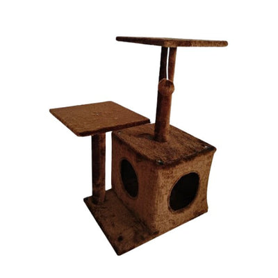 Purrfect 2 Tier Cat Scratching Pole 45x35x73cm (Grey or Brown)