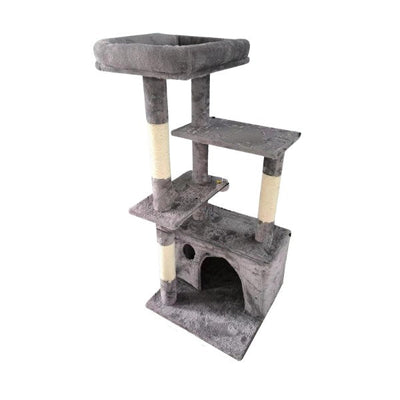 Purrfect Multi Level Cat Scratching Pole 45x45x102cm (Grey or Brown)