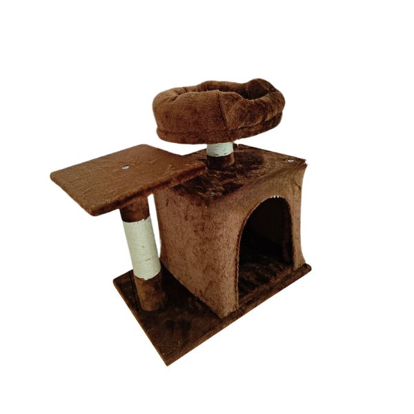 Purrfect Multi Level Cat Scratching Pole 43x33x50cm (Grey or Brown)