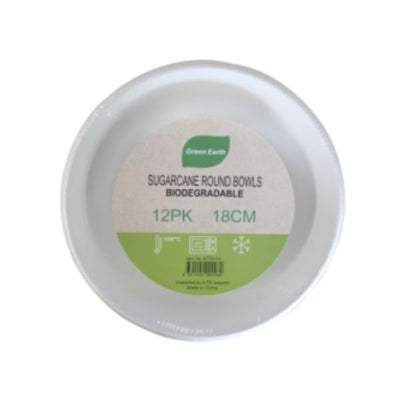 Sugarcane Round Bowls 18cm 12pk