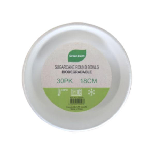 Sugarcane Round Bowls 18cm 30pk