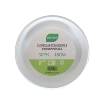 Sugarcane Round Bowls 18cm 30pk
