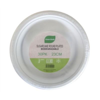 Sugarcane Round Plates 23cm 30pk