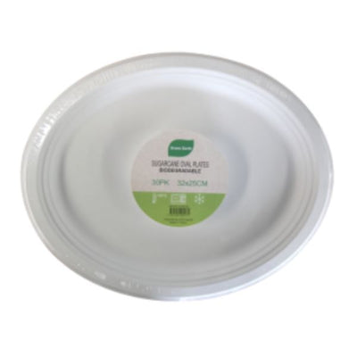 Sugarcane Oval Plates 32x25cm 30pk
