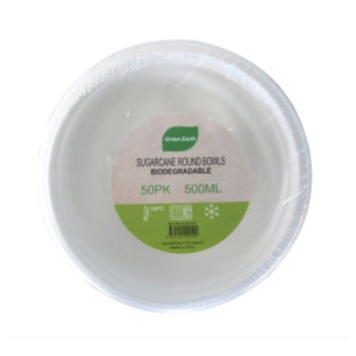 Sugarcane Round Bowls 15cm (500ml) 50pk